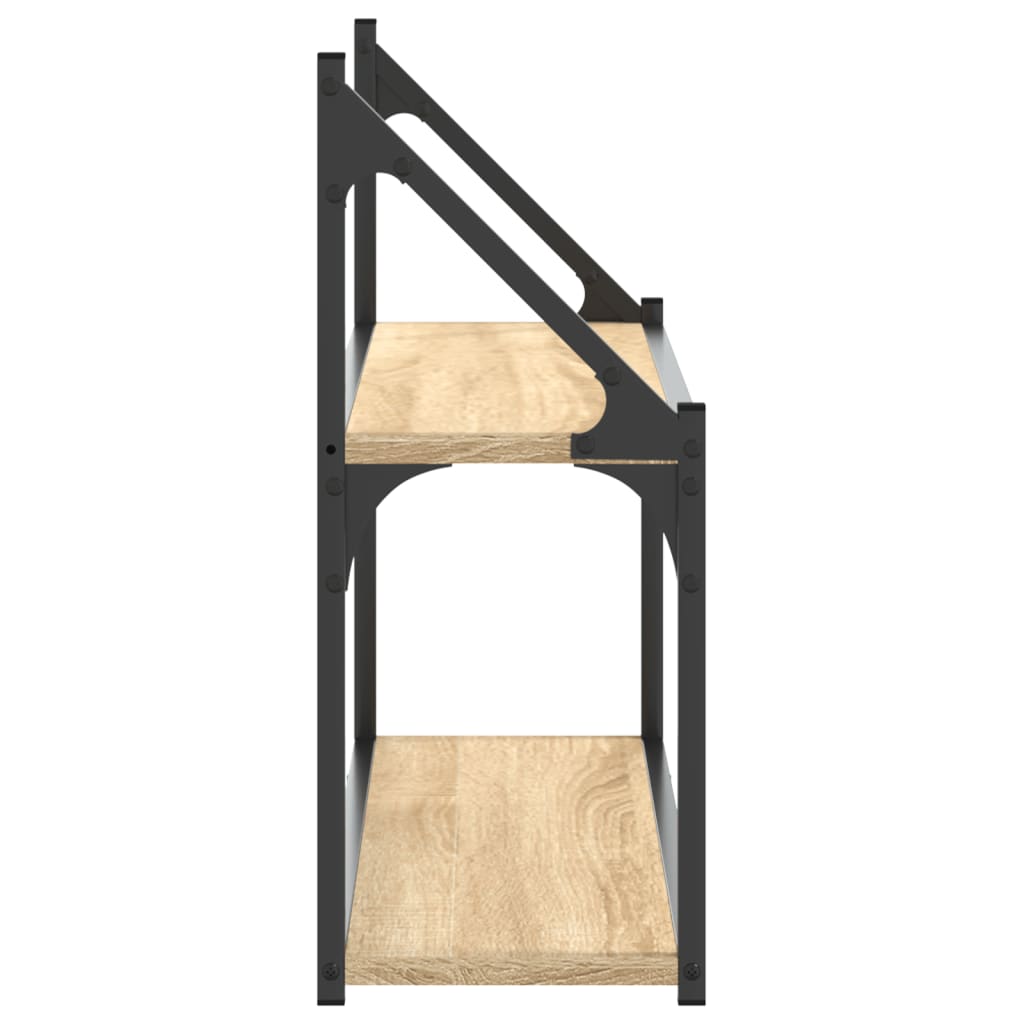 Scaffale Parete 2 Ripiani Rovere Sonoma 80x21x51 cm Multistrato | homemem39