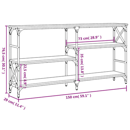 Tavolo Consolle Grigio Sonoma 150x29x76,5 cm Legno Multistrato - homemem39