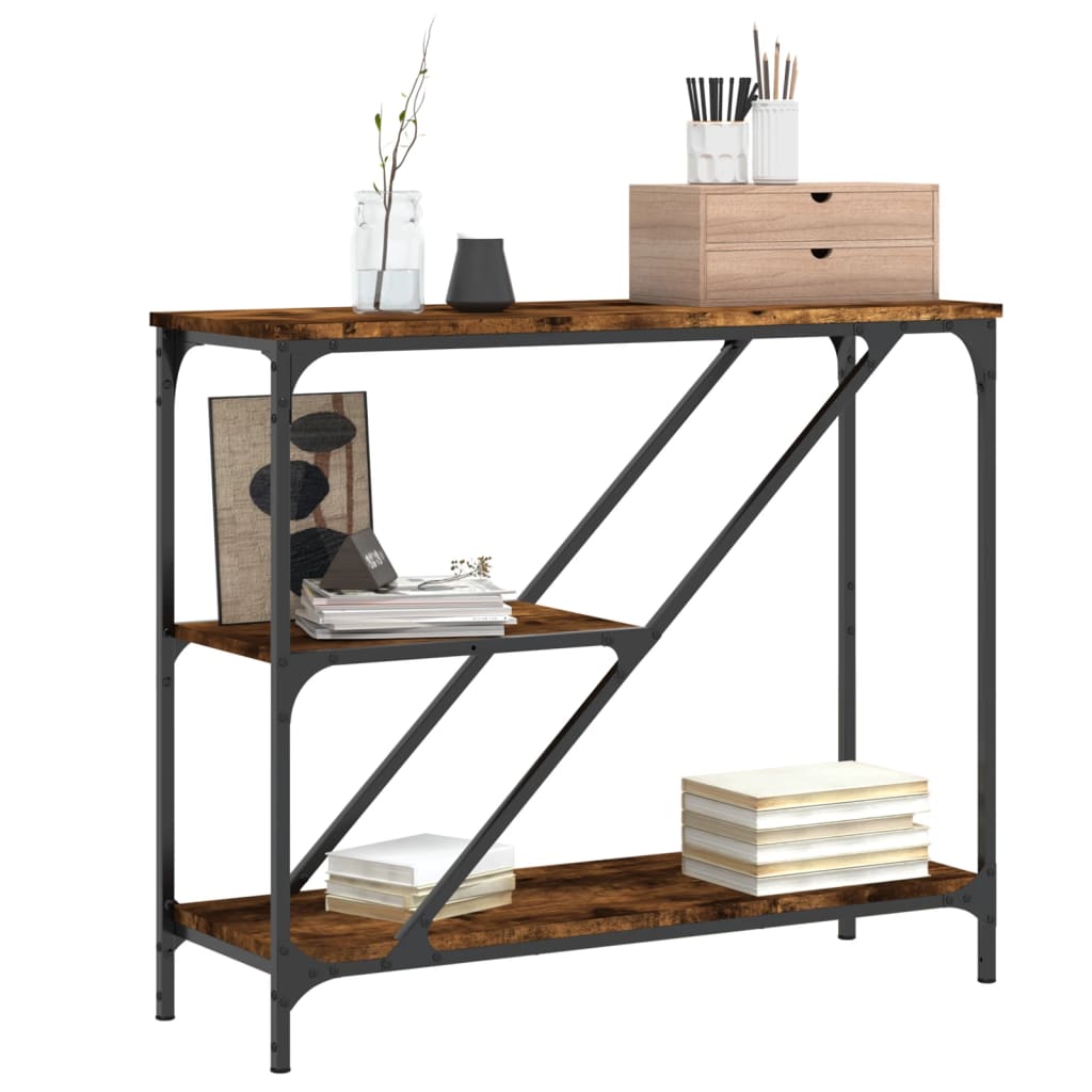 Tavolino Consolle Rovere Fumo 88,5x30x75cm in Legno Multistrato - homemem39