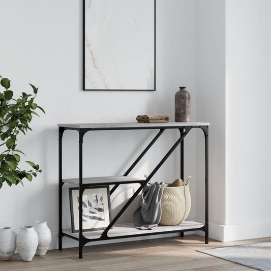Tavolino Consolle Grigio Sonoma 88,5x30x75 cm Legno Multistrato | homemem39
