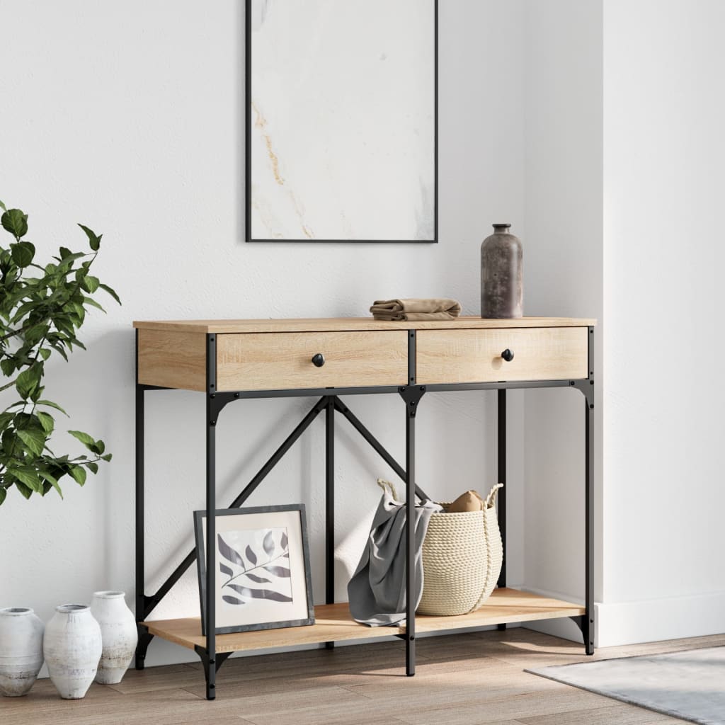 Tavolo Consolle Rovere Sonoma 100x39x78,5 cm Legno Multistrato | homemem39