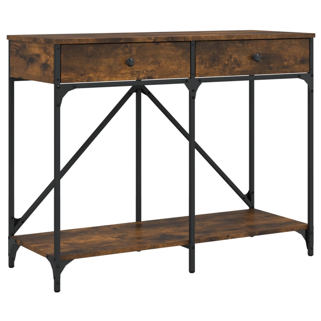 Tavolo Consolle Rovere Fumo 100x39x78,5 cm in Legno Multistrato | homemem39