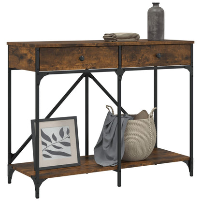 Tavolo Consolle Rovere Fumo 100x39x78,5 cm in Legno Multistrato | homemem39