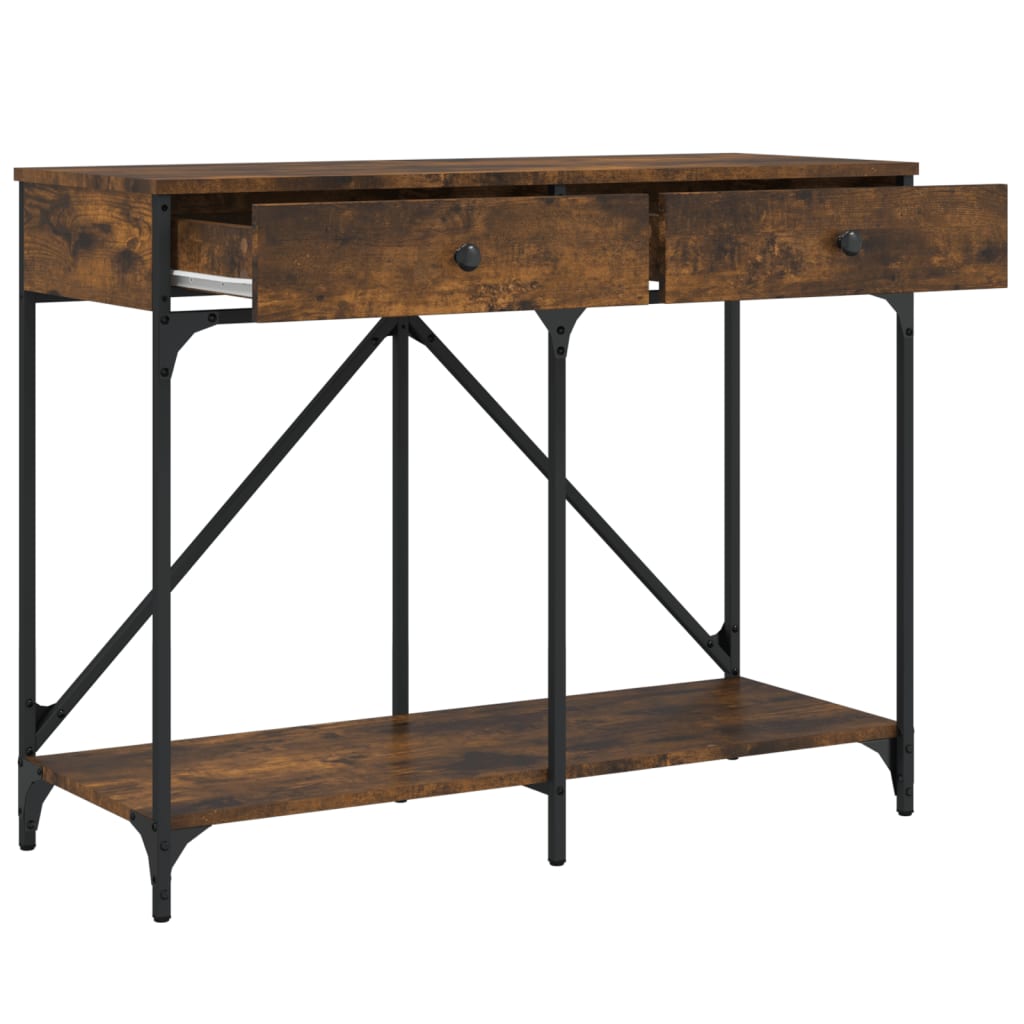 Tavolo Consolle Rovere Fumo 100x39x78,5 cm in Legno Multistrato | homemem39