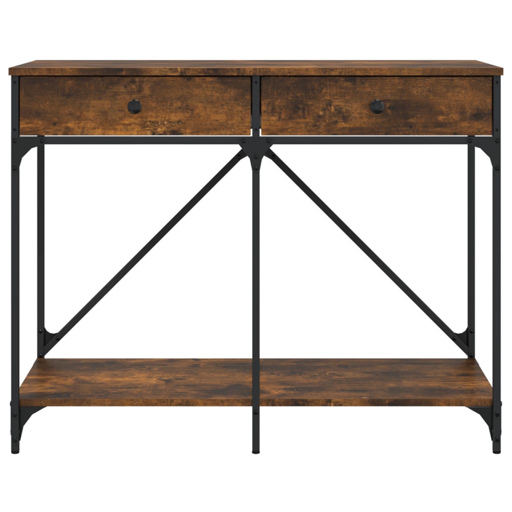 Tavolo Consolle Rovere Fumo 100x39x78,5 cm in Legno Multistrato | homemem39