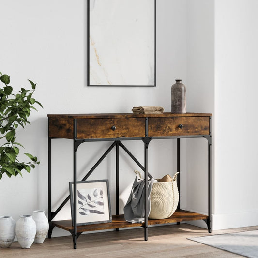 Tavolo Consolle Rovere Fumo 100x39x78,5 cm in Legno Multistrato | homemem39
