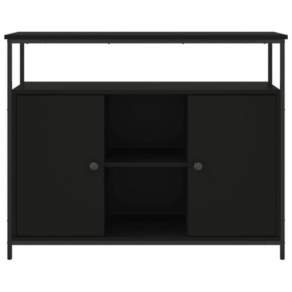 Credenza Nera 100x35x80 cm in Legno Multistrato - homemem39
