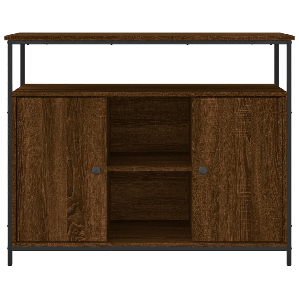 Credenza Rovere Marrone 100x35x80 cm in Legno Multistrato