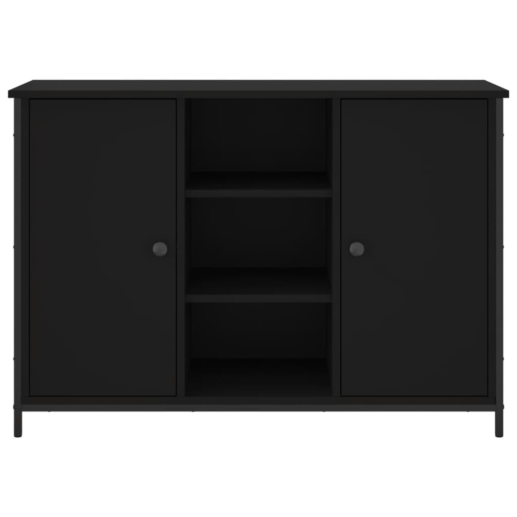 Credenza Nera 100x35x70 cm in Legno Multistrato - homemem39