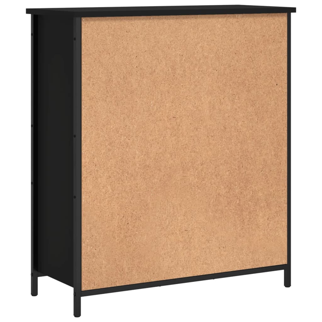 Credenza Nera 70x30x80 cm in Legno Multistrato