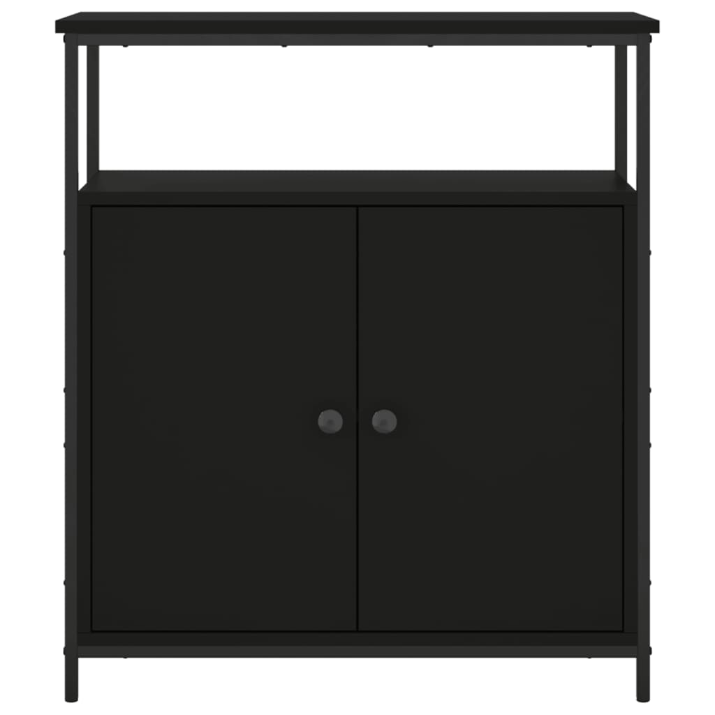 Credenza Nera 70x30x80 cm in Legno Multistrato