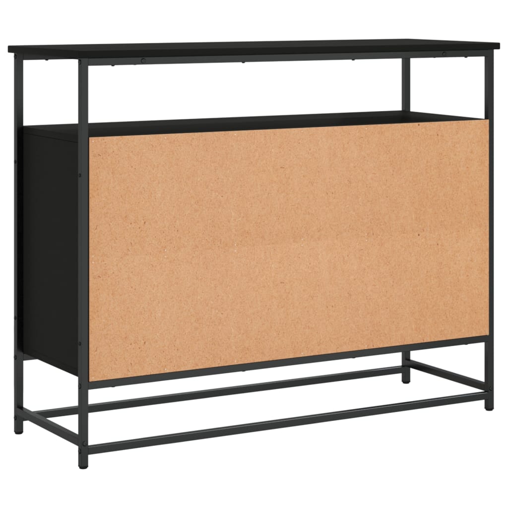 Credenza Nera 100x35x80 cm in Legno Multistrato - homemem39