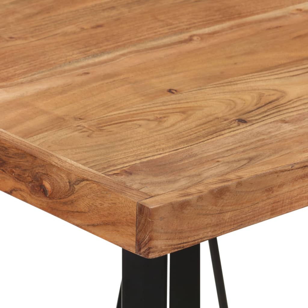 Tavolino da Bar 55x55x107cm in Legno Massello di Acacia e Ferro | homemem39