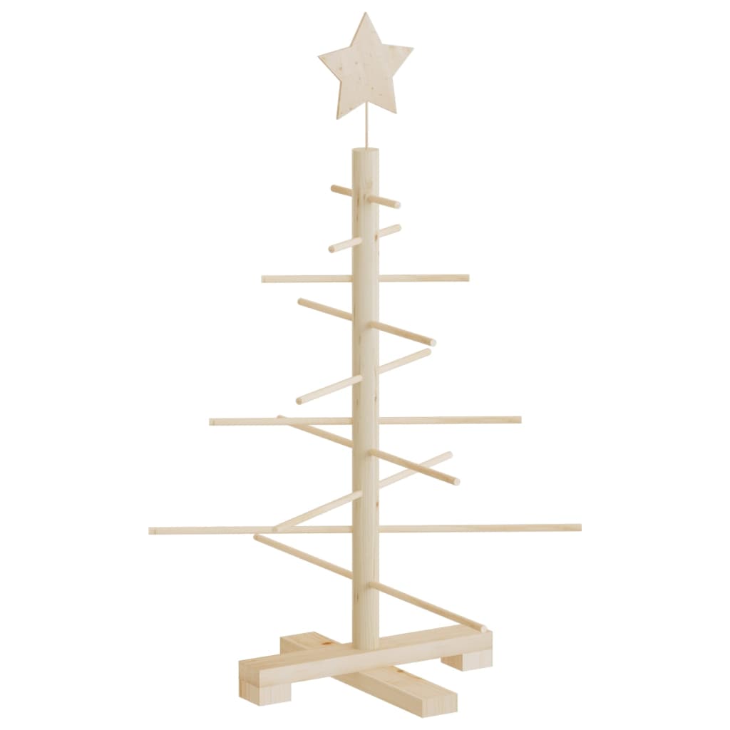 Albero di Natale Decorativo in Legno 75 cm Legno Massello Pino