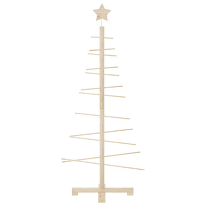 Albero di Natale Decorativo in Legno 125 cm Legno Massello Pino