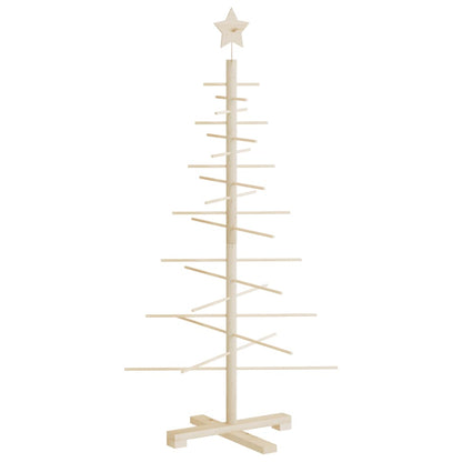 Albero di Natale Decorativo in Legno 125 cm Legno Massello Pino