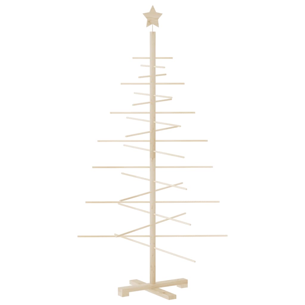 Albero di Natale Decorativo in Legno 150 cm Legno Massello Pino