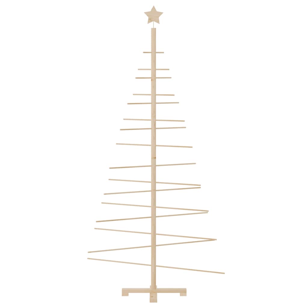 Albero di Natale Decorativo in Legno 180 cm Legno Massello Pino
