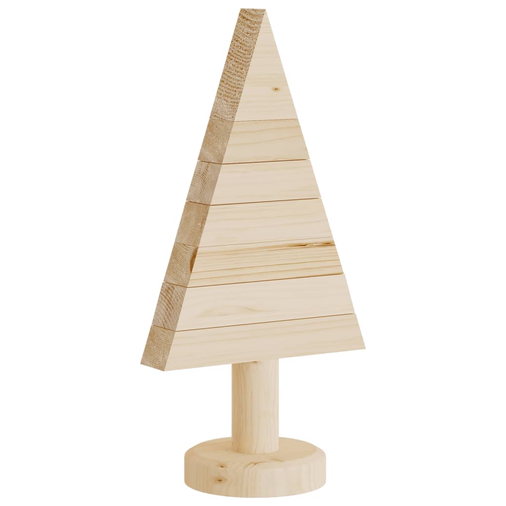 Alberi di Natale Decorativi in Legno 2pz 30cm Massello di Pino