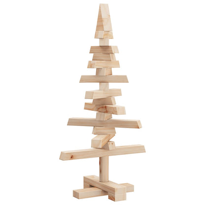 Albero di Natale Decorativo in Legno 60 cm Legno Massello Pino