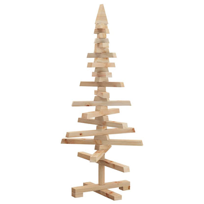 Albero di Natale Decorativo in Legno 90 cm Legno Massello Pino