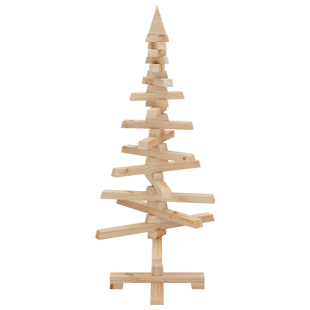 Albero di Natale Decorativo in Legno 90 cm Legno Massello Pino