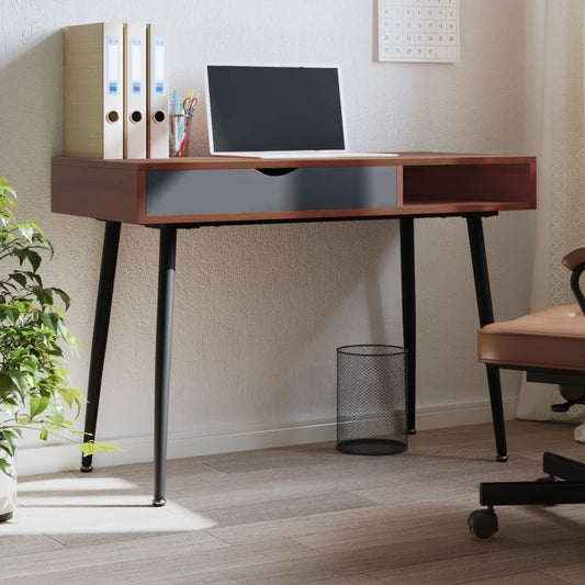 Scrivania con Cassetto Marrone 110x50x75 cm Legno Multistrato | homemem39