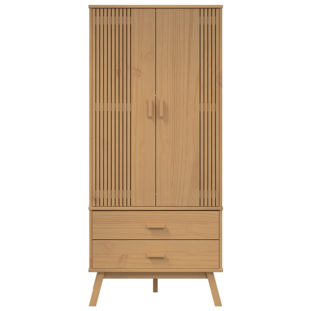 Armadio OLDEN Marrone 76,5x53x172 cm in Legno Massello di Pino - homemem39