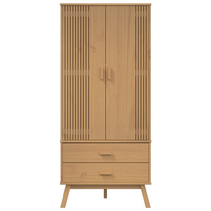Armadio OLDEN Marrone 76,5x53x172 cm in Legno Massello di Pino - homemem39