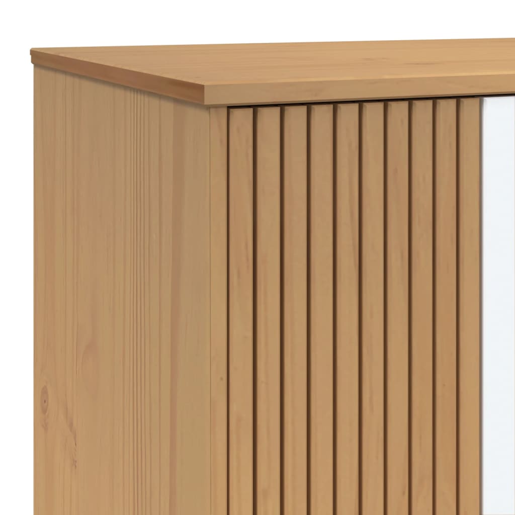 Armadio OLDEN Bianco e Marrone 76,5x53x172 cm Massello di Pino - homemem39