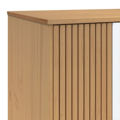 Armadio OLDEN Bianco e Marrone 76,5x53x172 cm Massello di Pino - homemem39