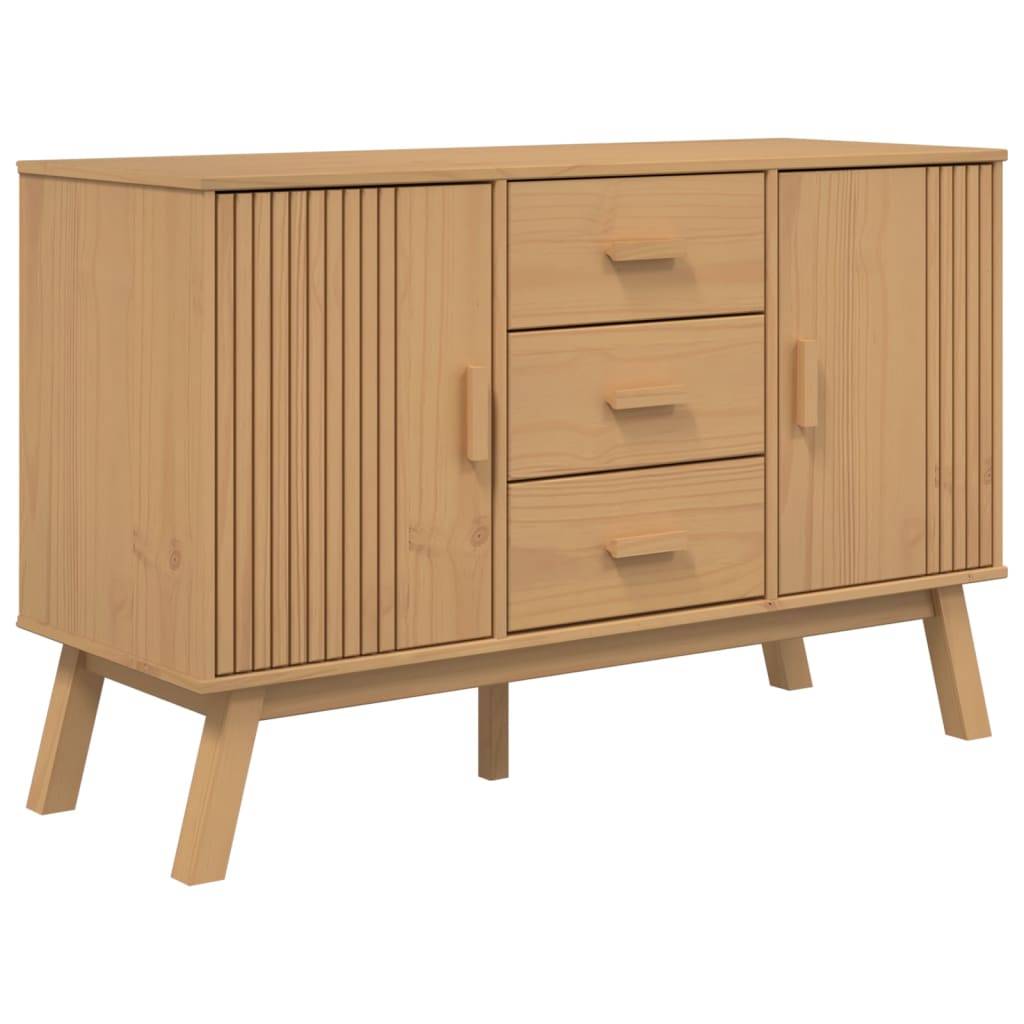 Credenza OLDEN Marrone 114x43x73,5 cm in Legno Massello di Pino - homemem39