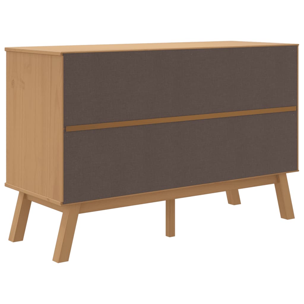 Credenza OLDEN Grigia e Marrone 114x43x73,5 cm Massello di Pino - homemem39
