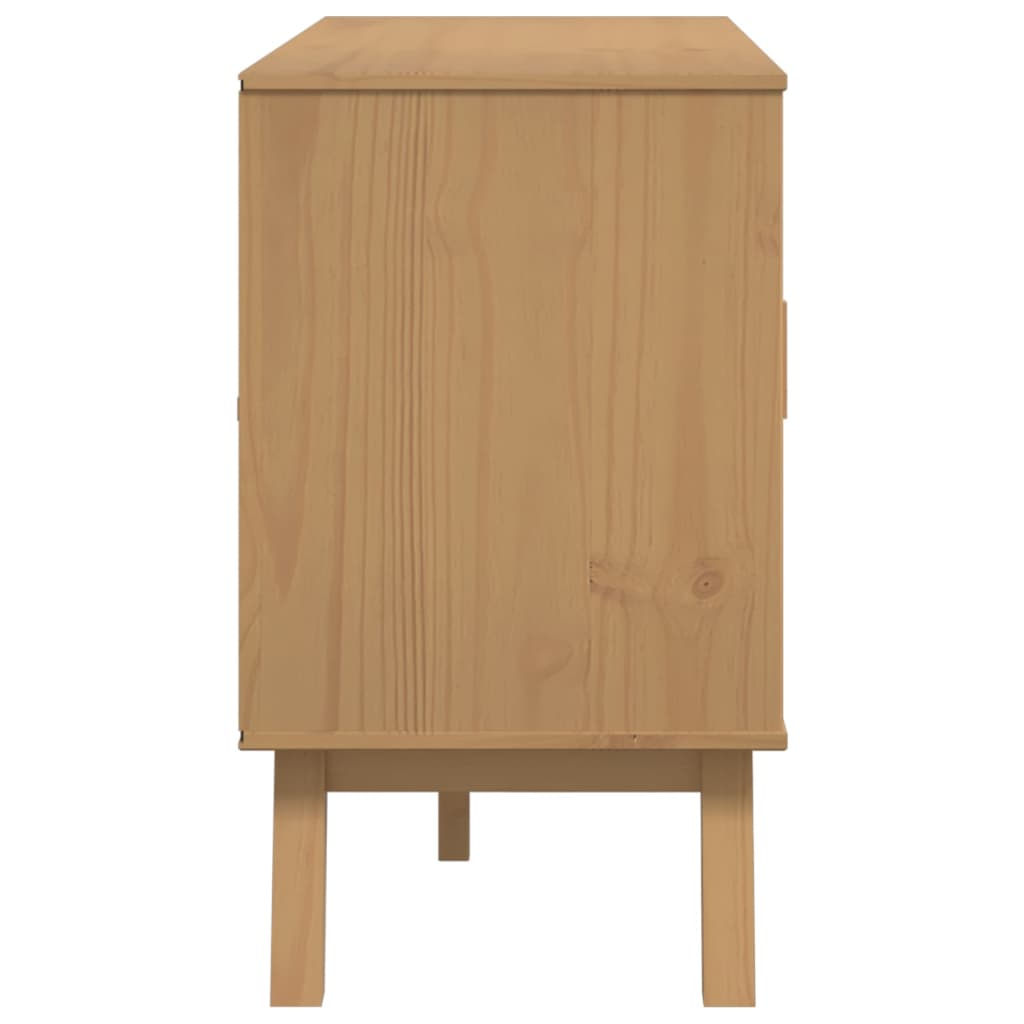 Credenza OLDEN Bianca e Marrone 114x43x73,5 cm Massello di Pino | homemem39