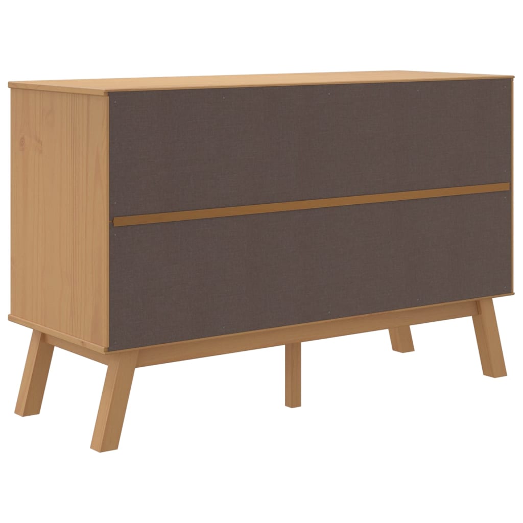 Credenza OLDEN Bianca e Marrone 114x43x73,5 cm Massello di Pino | homemem39