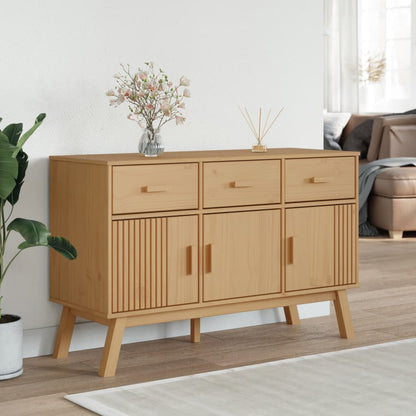 Credenza OLDEN Marrone 114x43x73,5 cm in Legno Massello di Pino