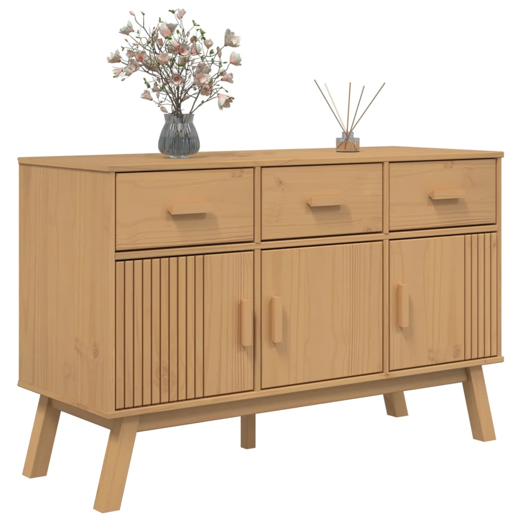 Credenza OLDEN Marrone 114x43x73,5 cm in Legno Massello di Pino