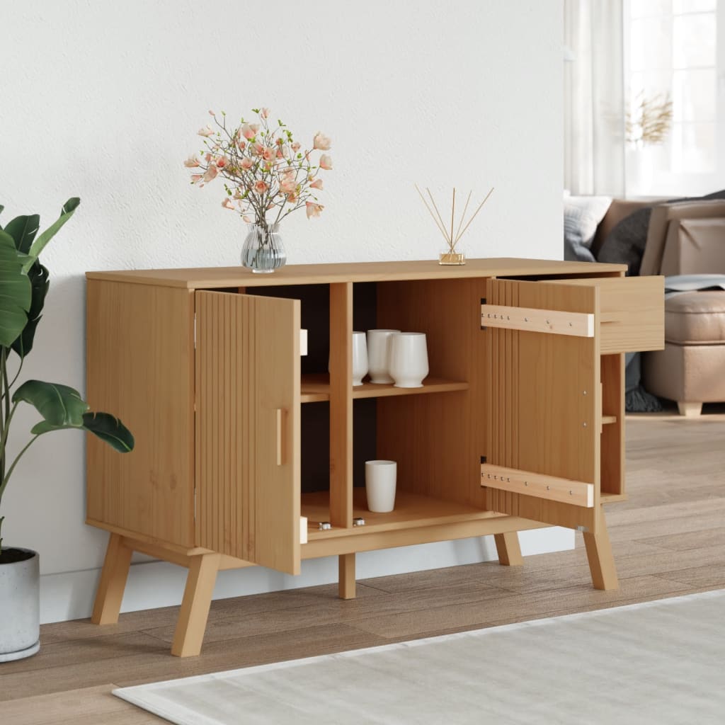 OLDEN Sideboard Brown 114x43x73.5 cm in Solid Pine Wood