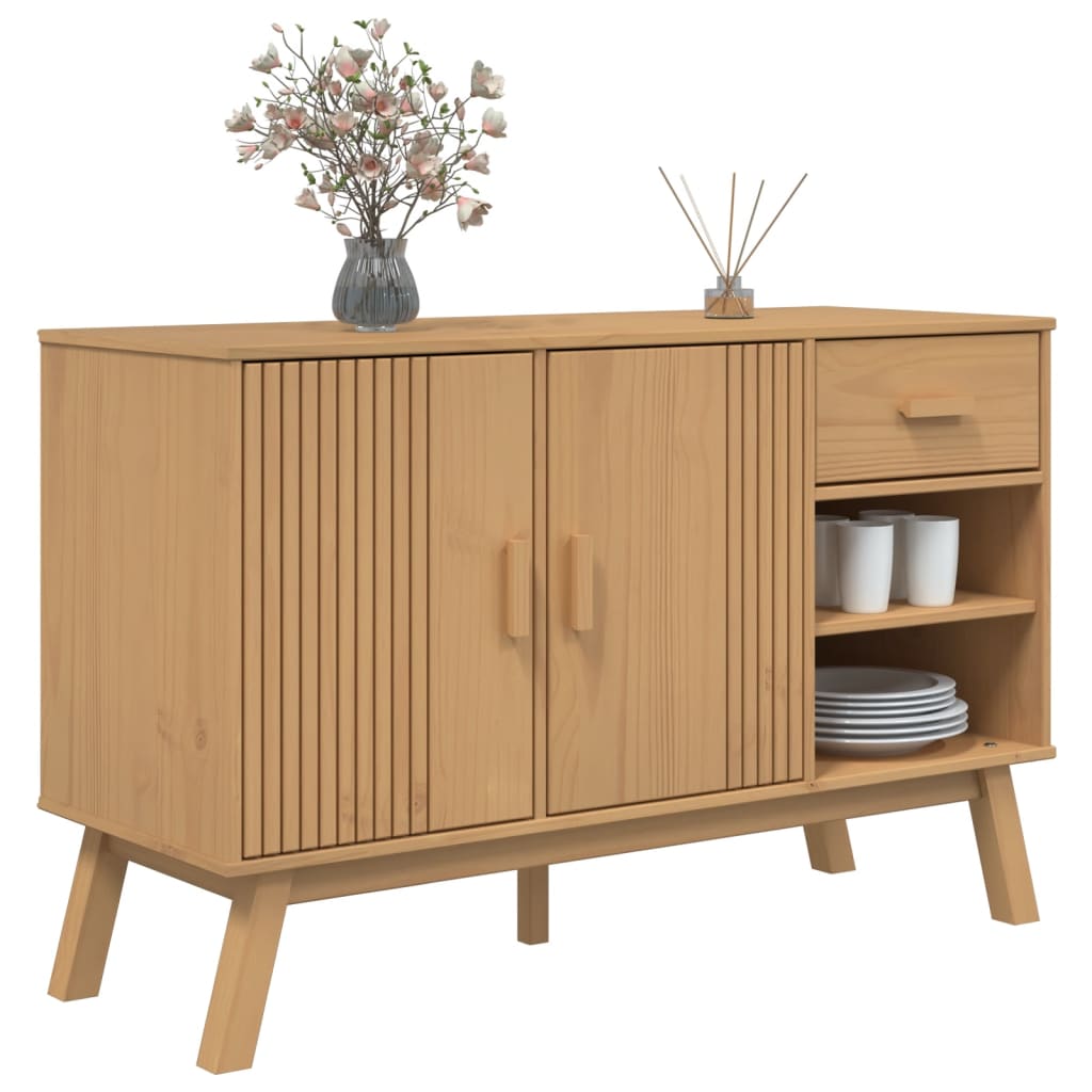 OLDEN Sideboard Brown 114x43x73.5 cm in Solid Pine Wood