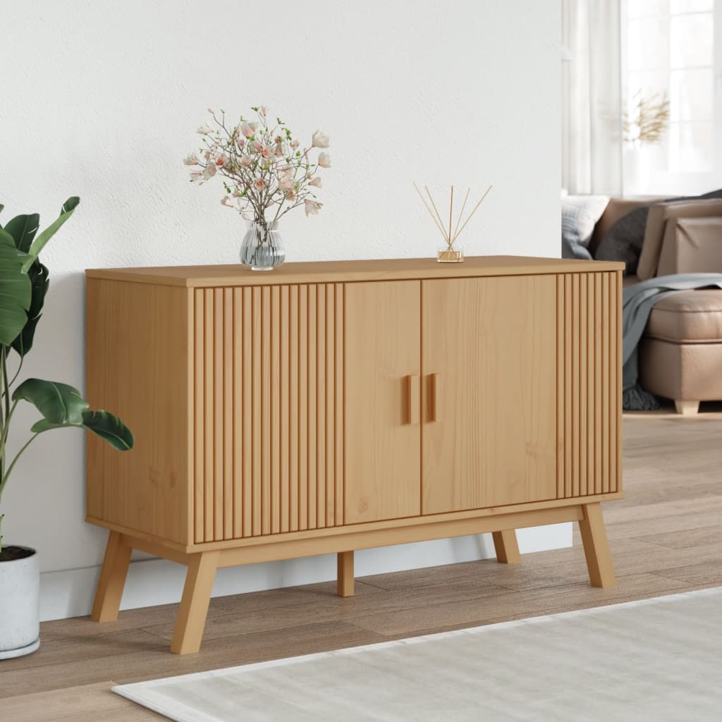 Credenza OLDEN Marrone 114x43x73,5 cm in Legno Massello di Pino - homemem39