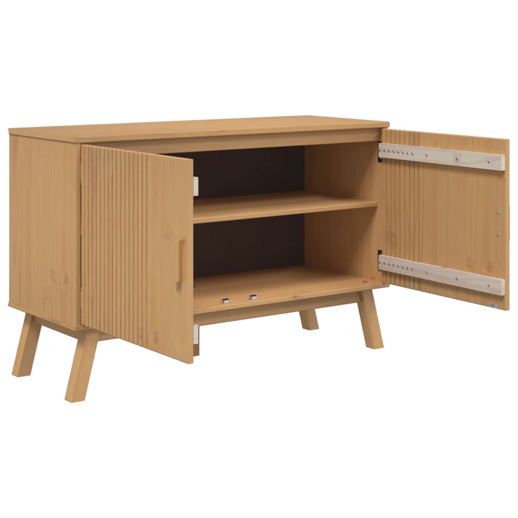 Credenza OLDEN Marrone 114x43x73,5 cm in Legno Massello di Pino - homemem39