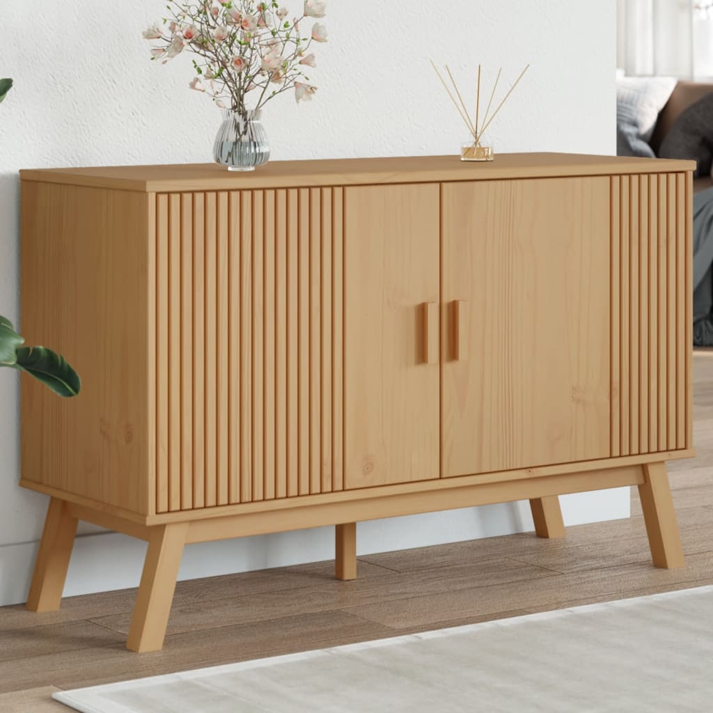 Credenza OLDEN Marrone 114x43x73,5 cm in Legno Massello di Pino - homemem39