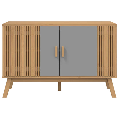 OLDEN Sideboard Gray and Brown 114x43x73.5 cm Solid Pine