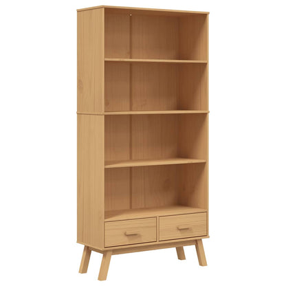 Libreria 4 Ripiani OLDEN Marrone in Legno Massello di Pino | homemem39