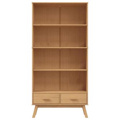 Libreria 4 Ripiani OLDEN Marrone in Legno Massello di Pino | homemem39