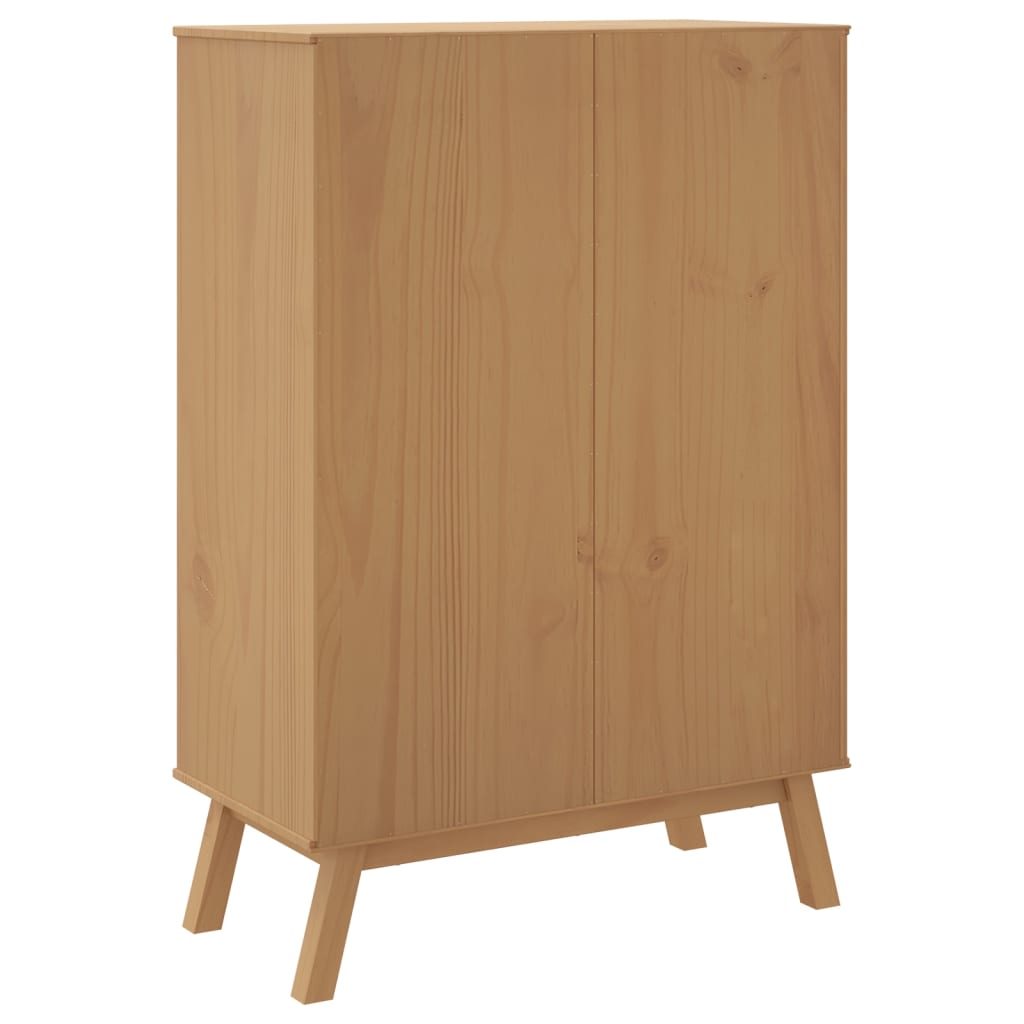 Credenza OLDEN Grigia e Marrone 85x43x125cm Legno Massello Pino