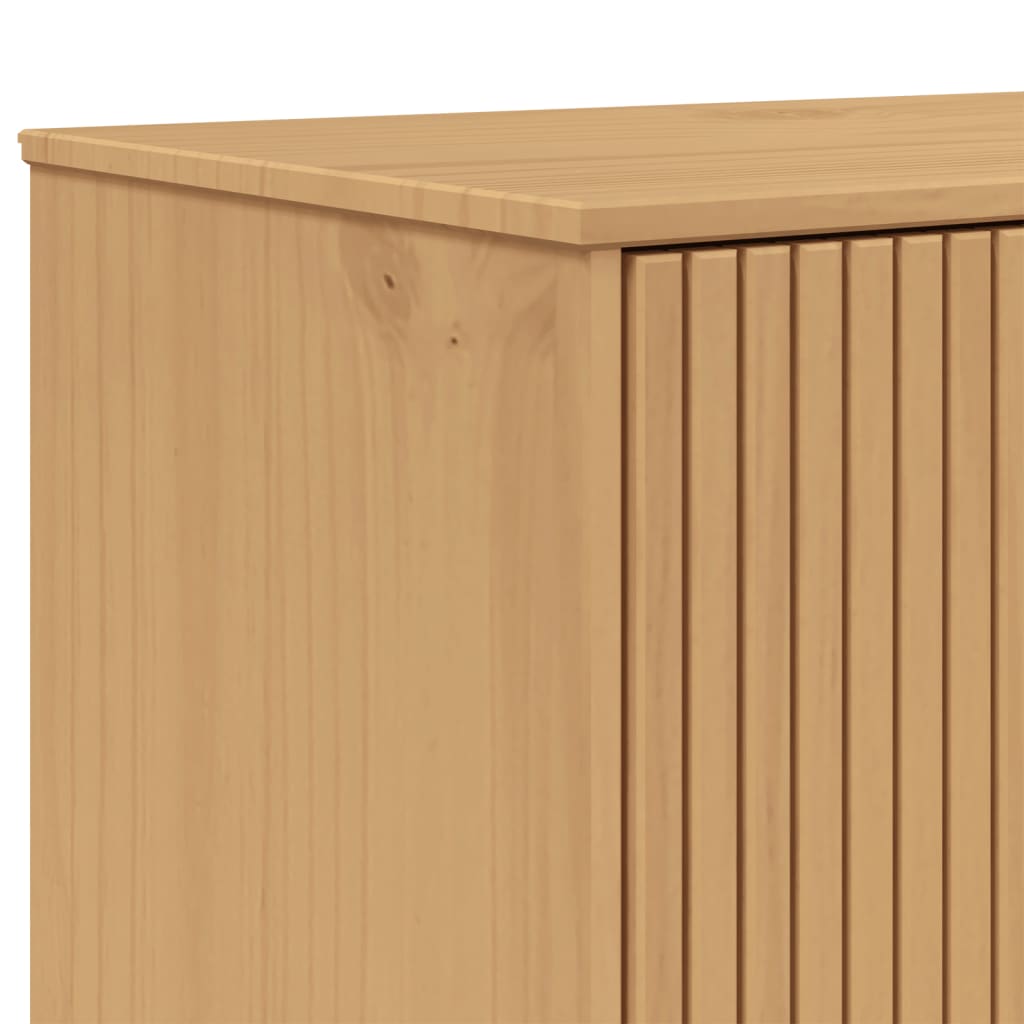 Credenza OLDEN Grigia e Marrone 85x43x125cm Legno Massello Pino