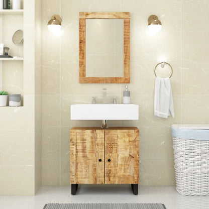 Set Mobili da Bagno 2pz in Legno Massello di Mango | homemem39