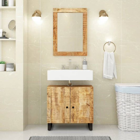 Set Mobili da Bagno 2pz in Legno Massello di Mango | homemem39