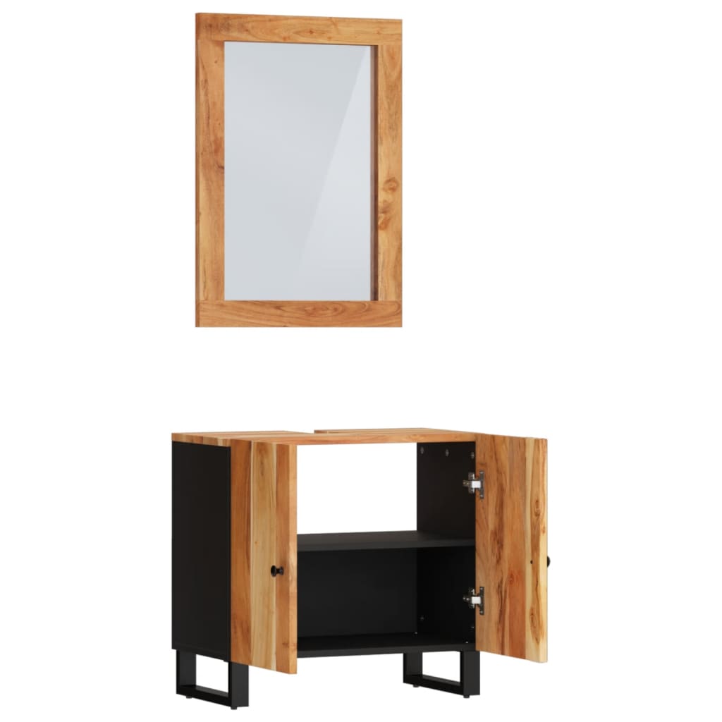 Set Mobili da Bagno 2pz in Legno Massello di Acacia | homemem39